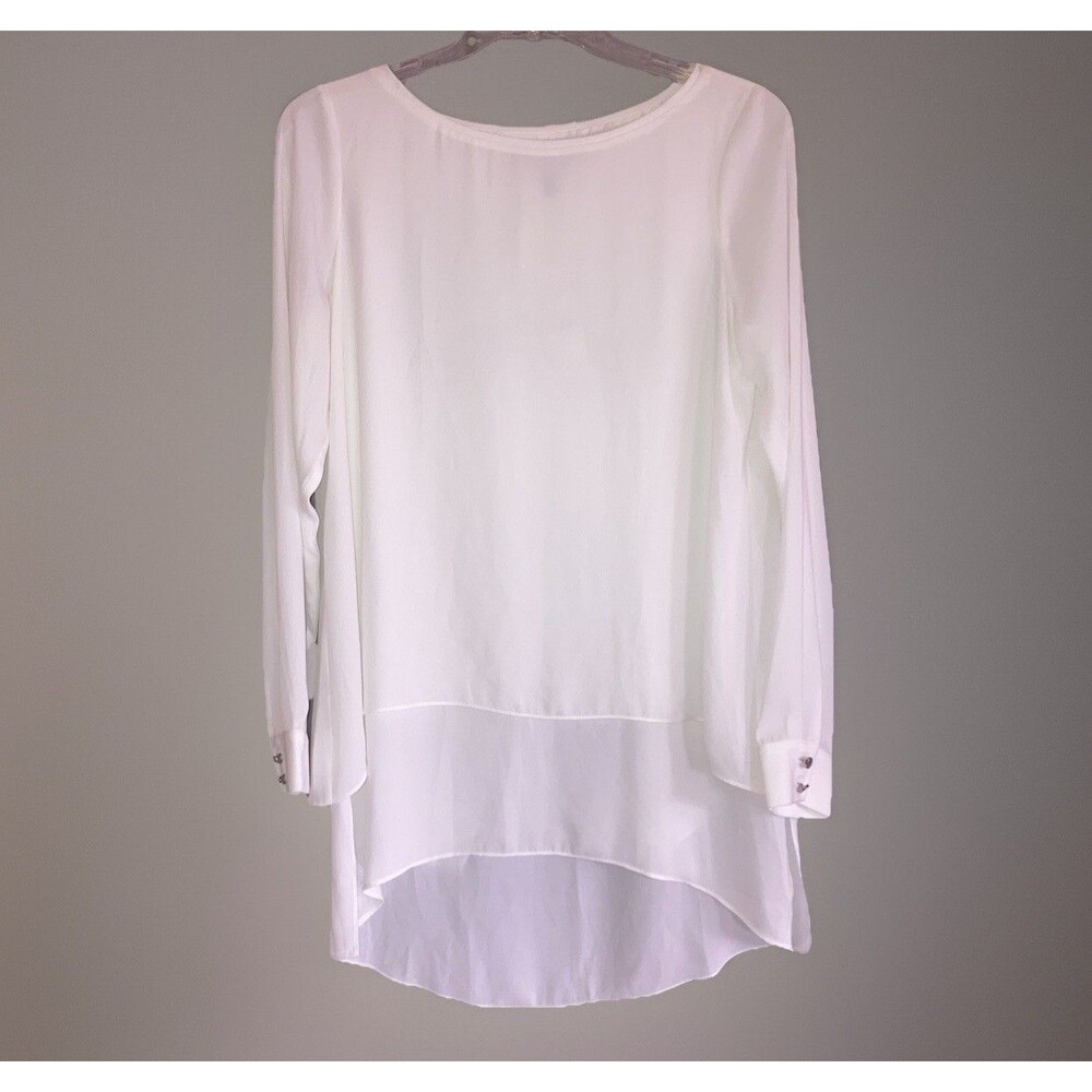 White House Black Market Women's Size 2 Chic Versatile Neutral Flowy Sheer